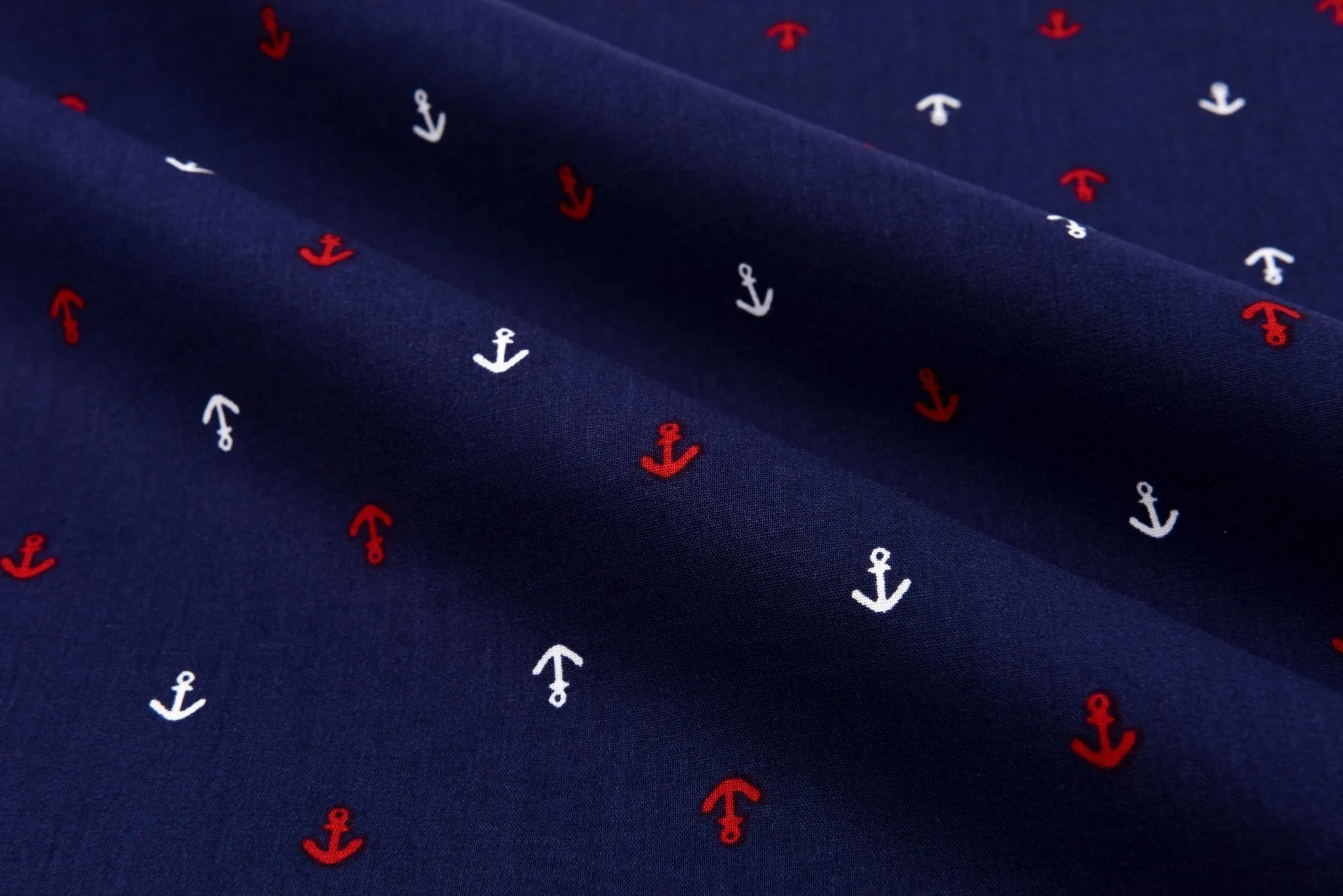 100% Cotton Loom Line  Anchor Print  Fabric - 3564