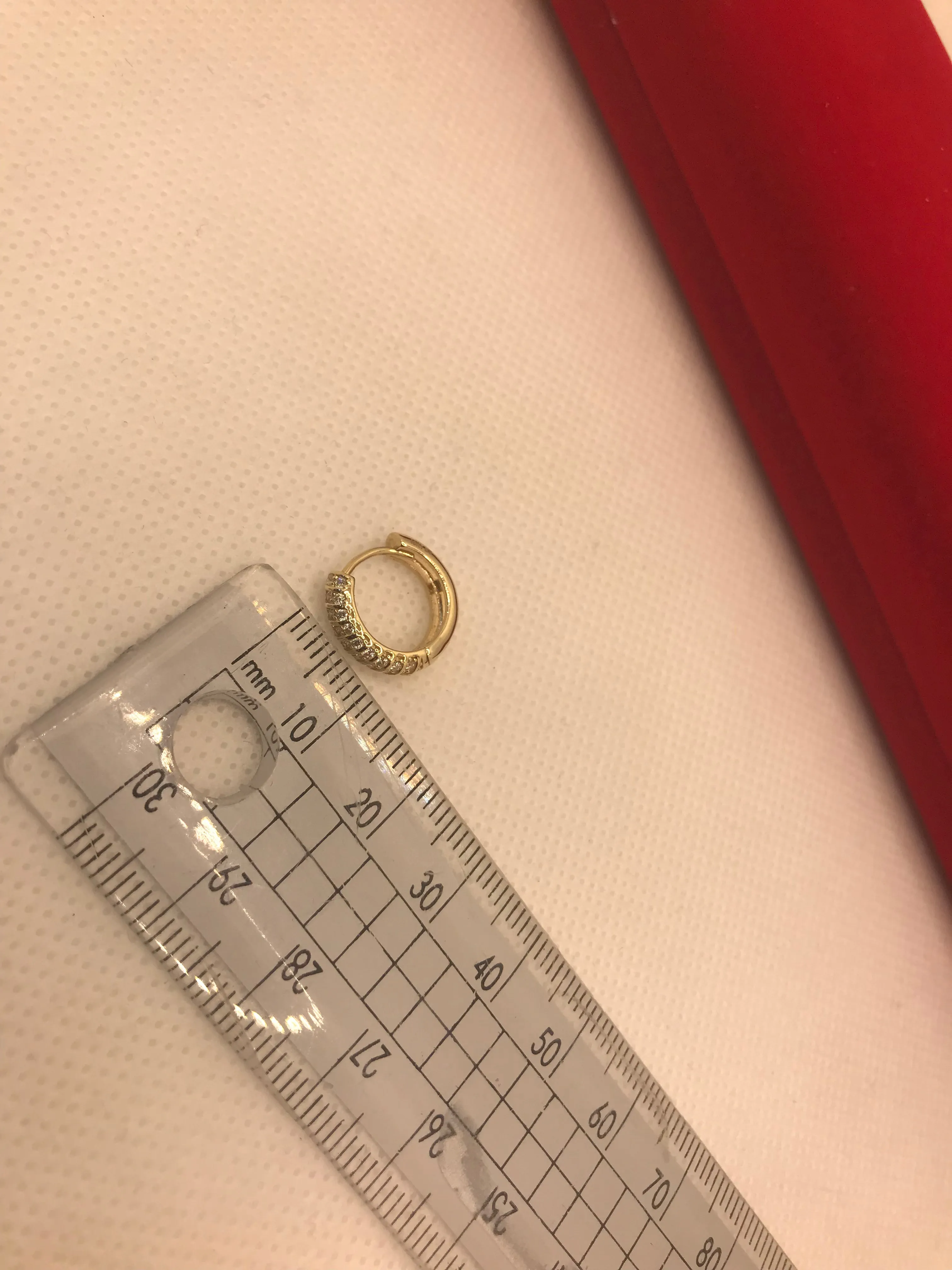 10k CZ stone gold hoops