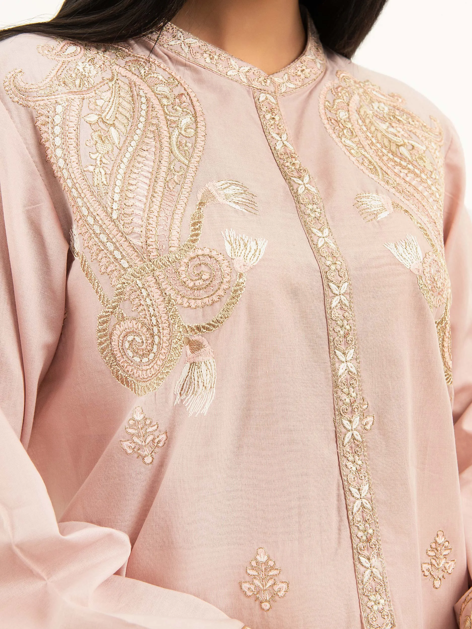 2 Piece Cambric Suit-Embroidered (Pret)