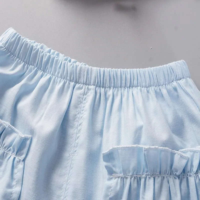 2-piece Ruffle Short Sleeve Shirt & Shorts for Toddler Girl