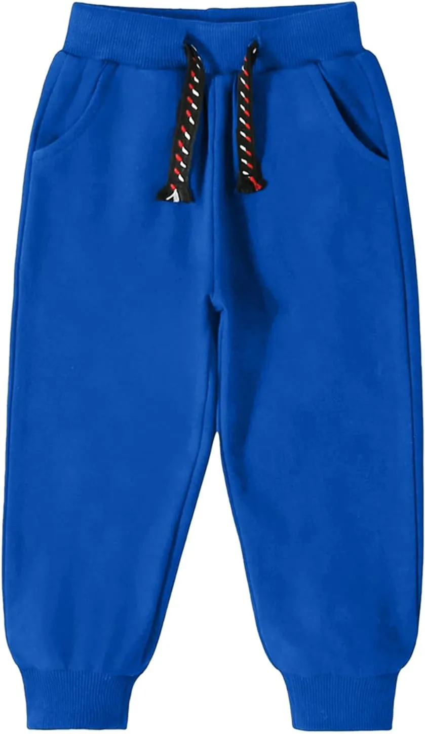 3 Pack Toddler Boys and Girls Cotton Pull on Sweatpant with Drawstring