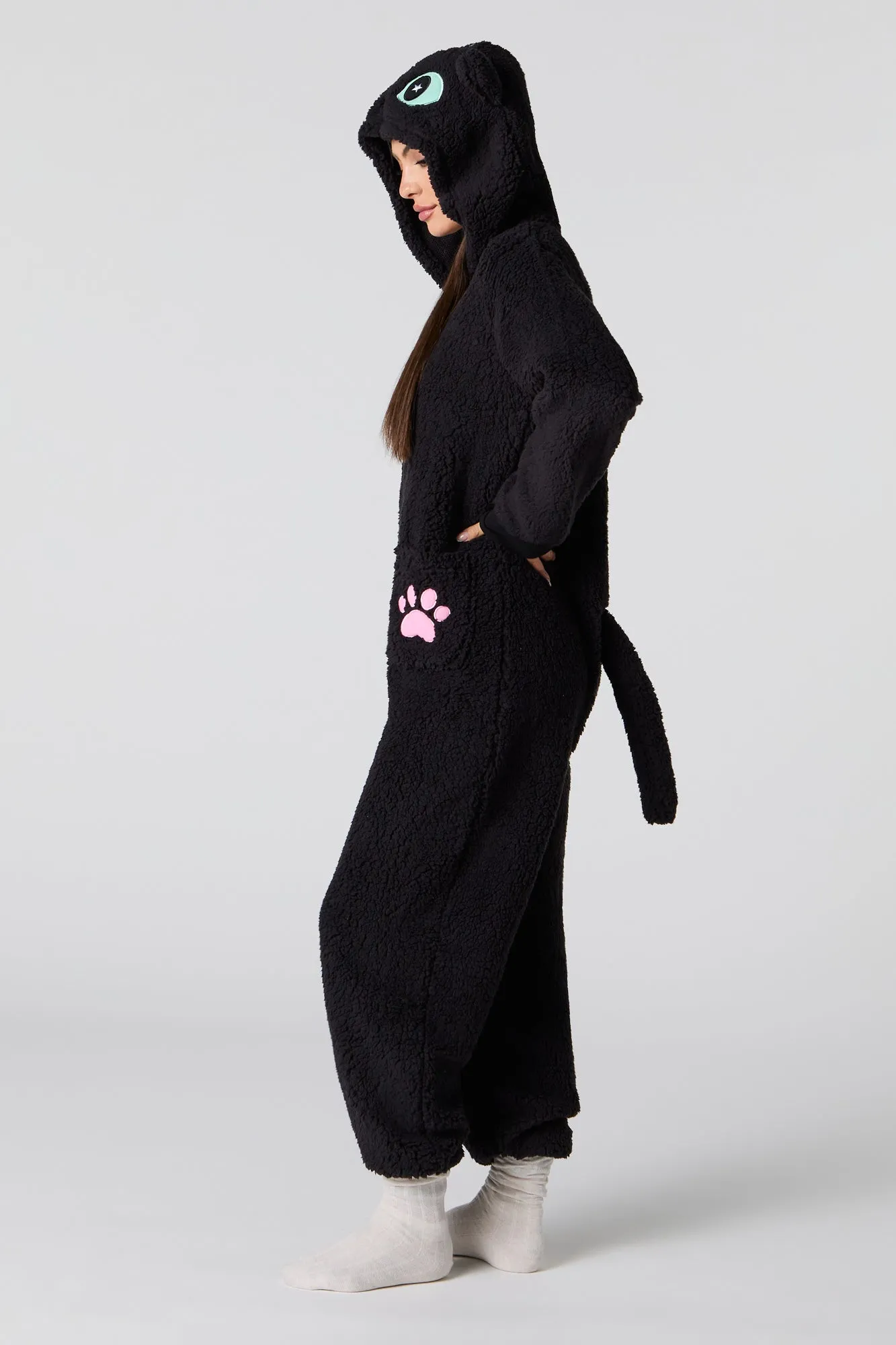3D Cat Sherpa Onesie
