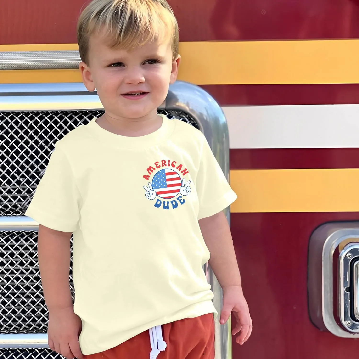 4th of July Shirt Boy Girl American Flag Dude T-Shirt USA Patriotic Memorial Tee Independence Stripes Casual Short Sleeve Top