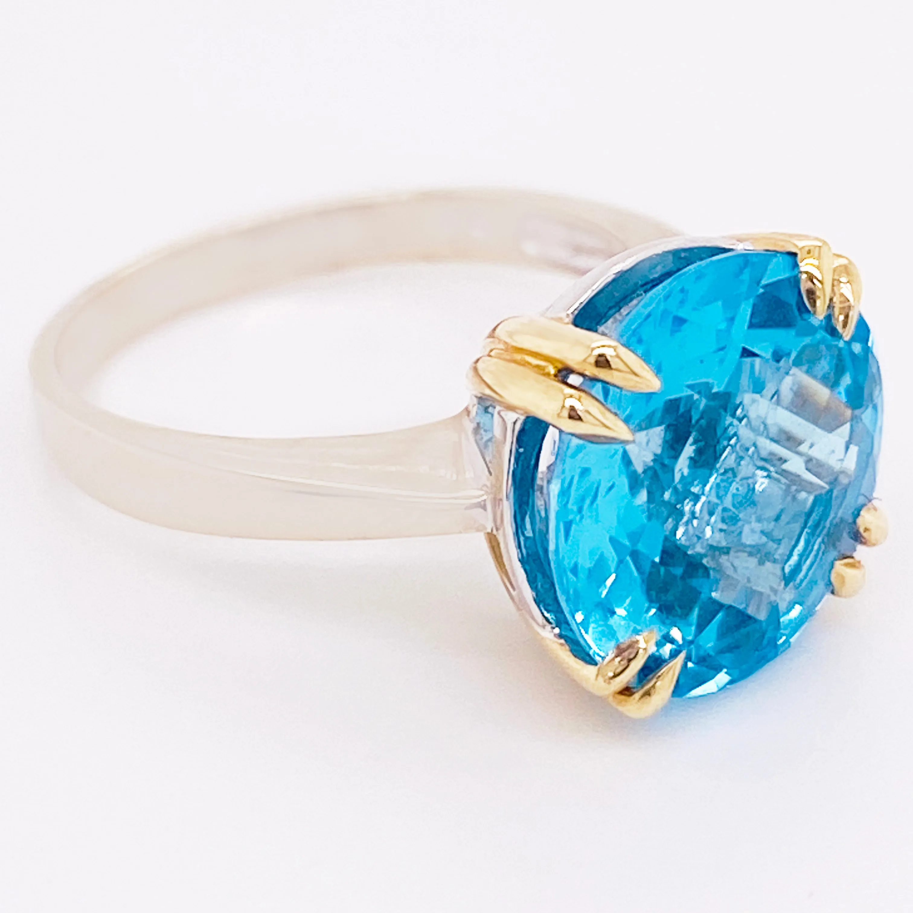 6 Carat Blue Topaz Solitaire Ring