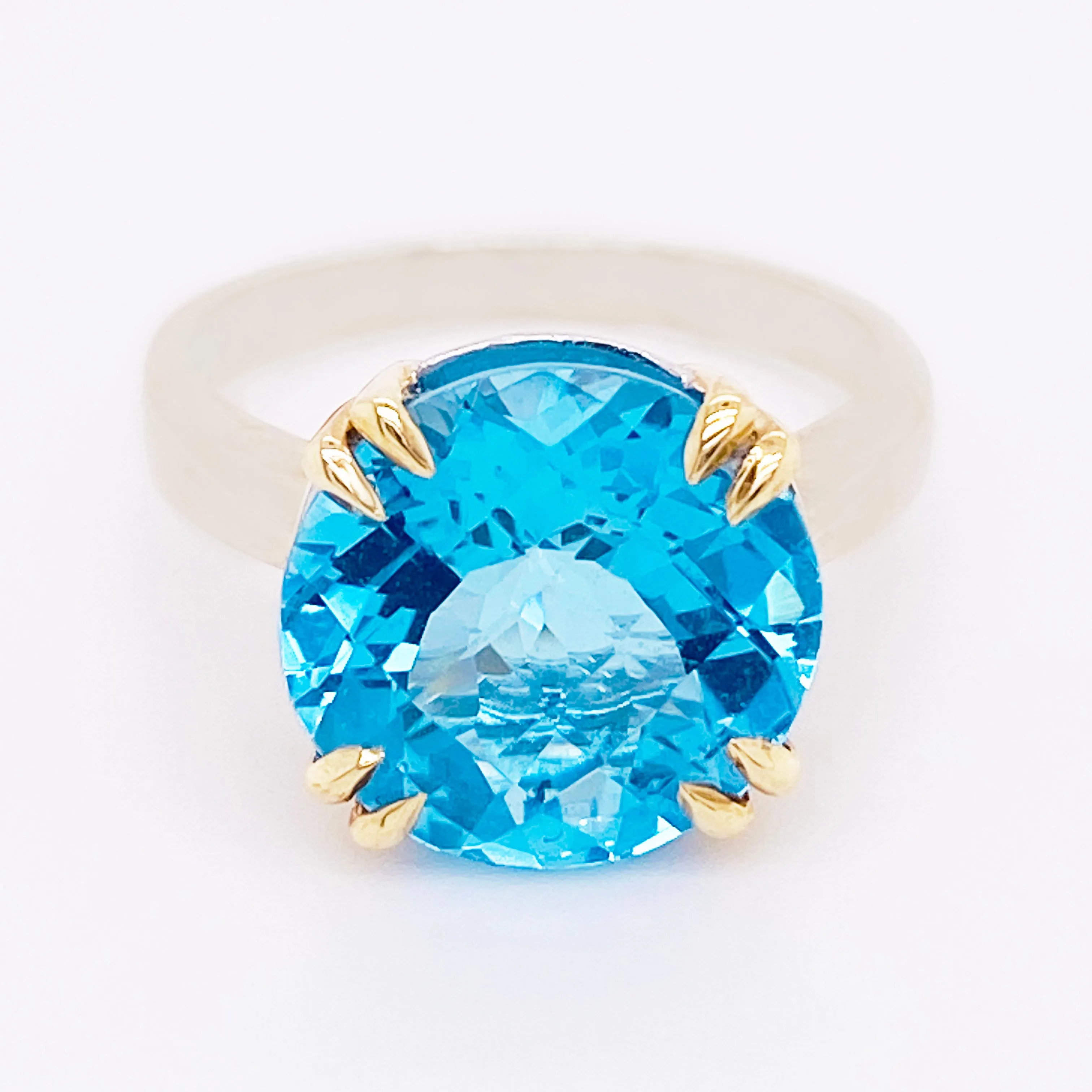 6 Carat Blue Topaz Solitaire Ring