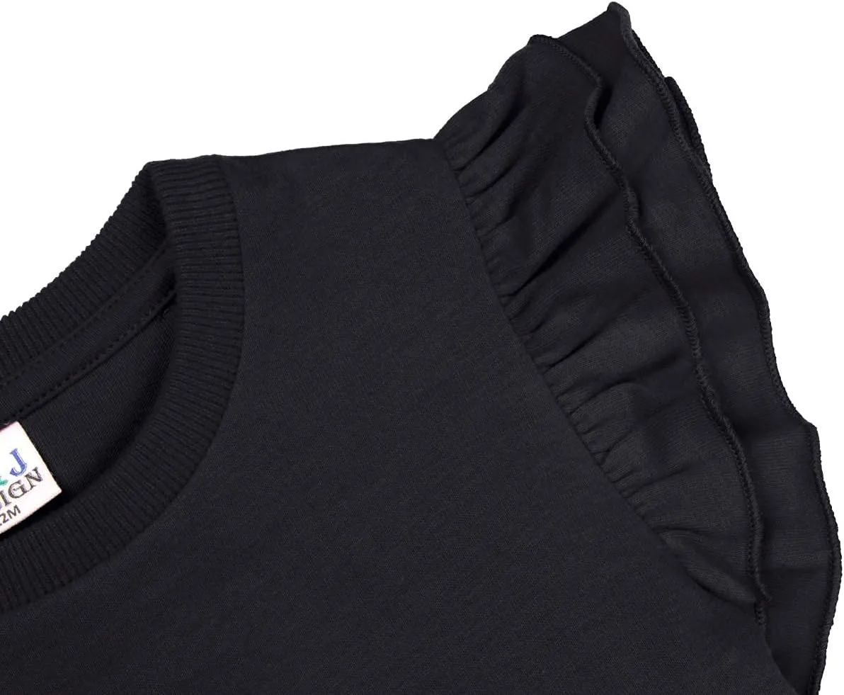 A&J DESIGN Baby & Toddler Girl Ruffle Heavyweight T-Shirts 12M-4T