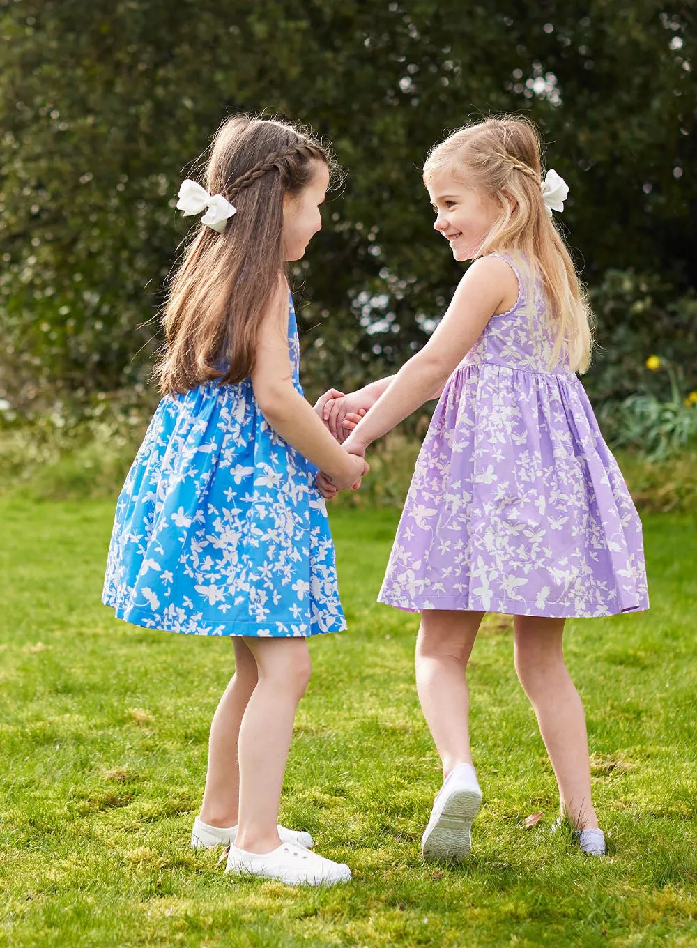 Adelina Summer Dress in Blue Butterfly