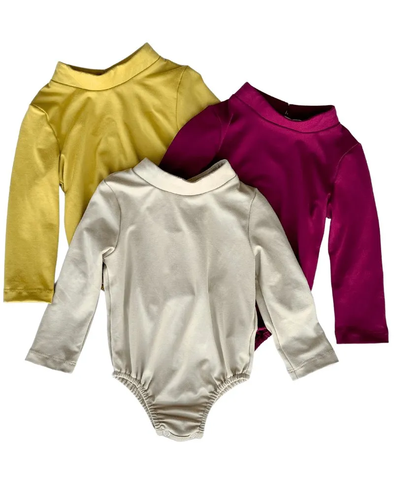 Aspen Mock Turtleneck Leotard - Cranberry