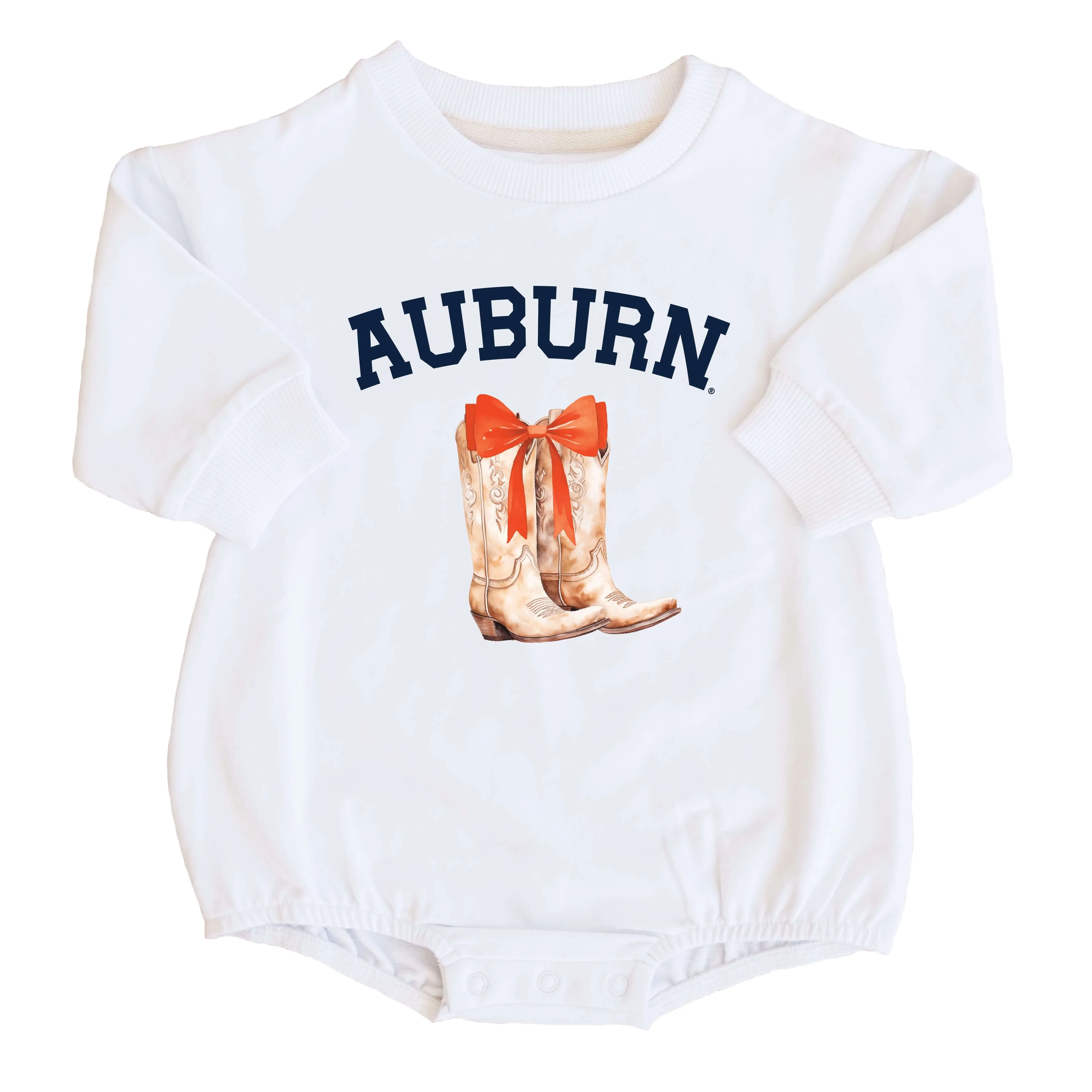 Auburn University | Football & Bows Graphic Sweatshirt Bubble Romper