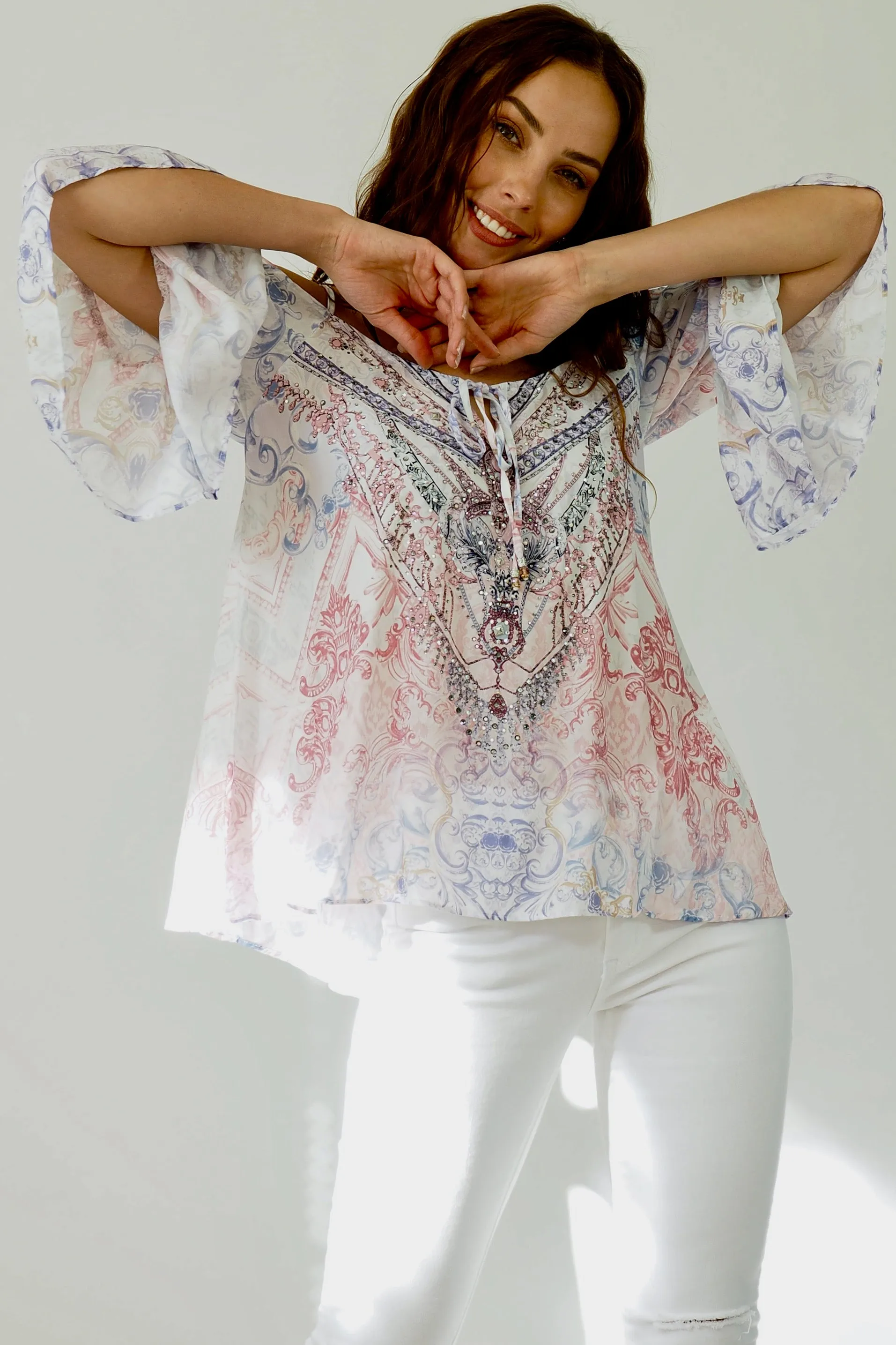 Ava Sparkle Top - Pink