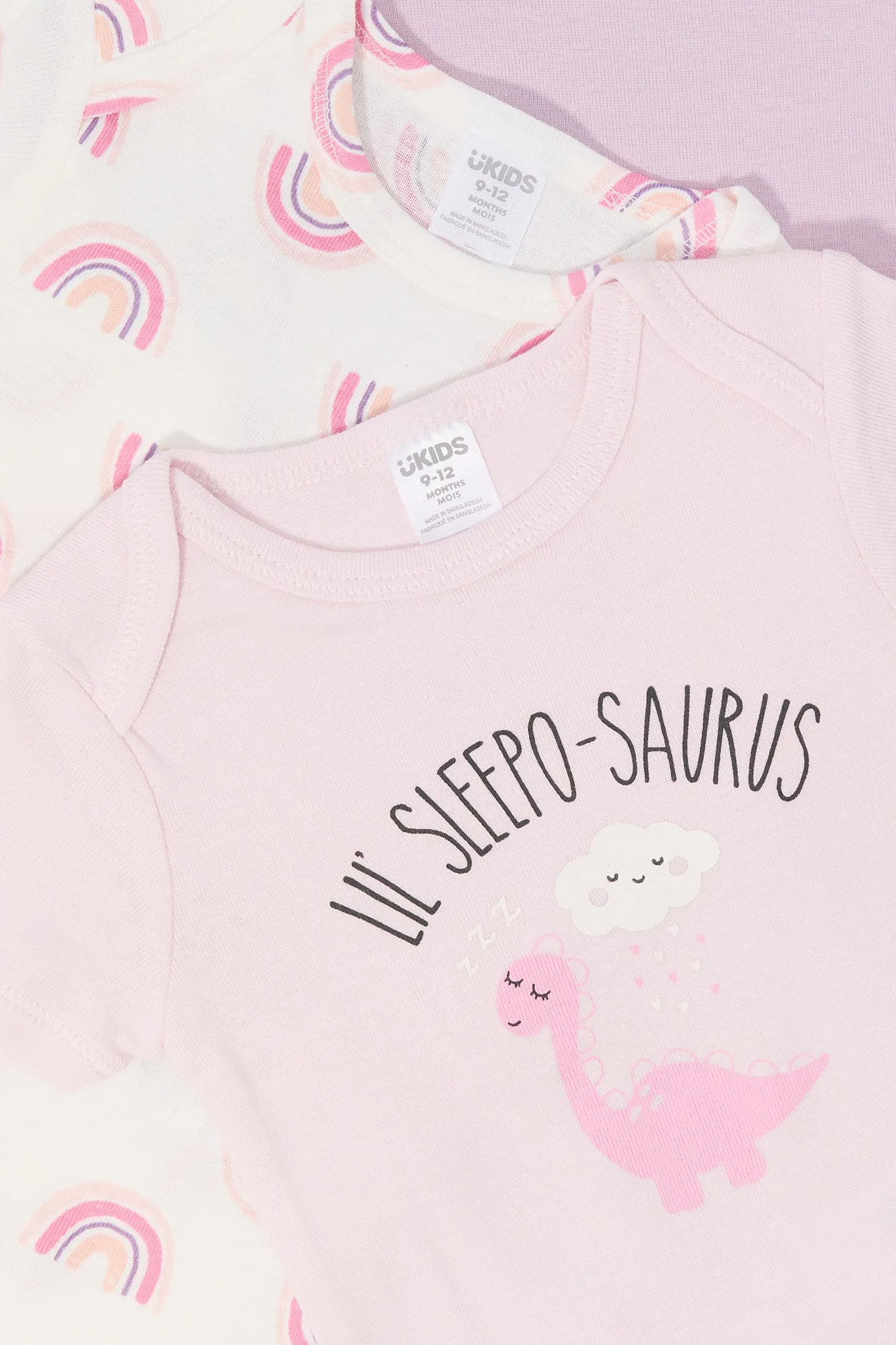Baby Sleepo-Saurus Graphic Onesie (3 Pack)