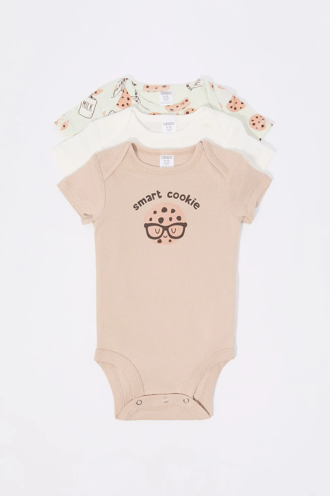 Baby Smart Cookie Graphic Onesie (3 Pack)