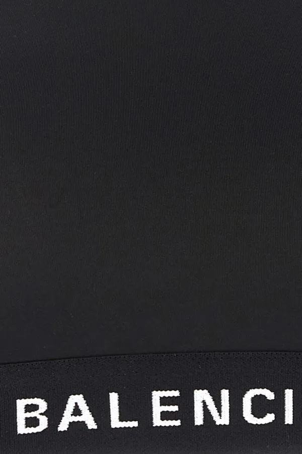 BALENCIAGA | Black stretch polyester top