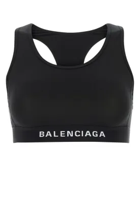 BALENCIAGA | Black stretch polyester top