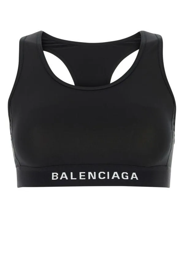 BALENCIAGA | Black stretch polyester top