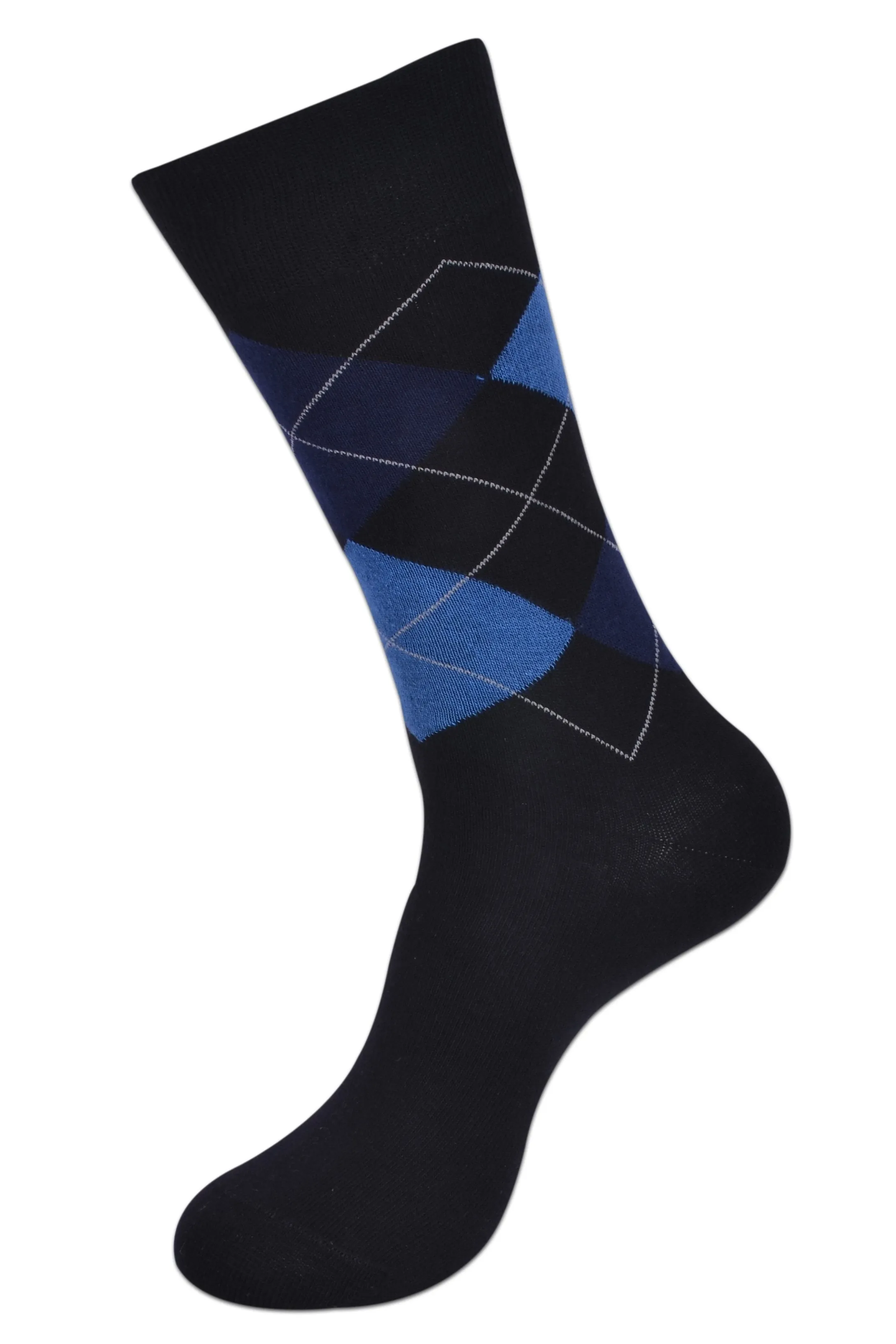 Balenzia Men's Classic Argyle Socks- (Pack of 3 Pairs/1U) (Black,D.Grey,Brown)