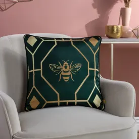 Bee Deco Geometric Cushion Emerald