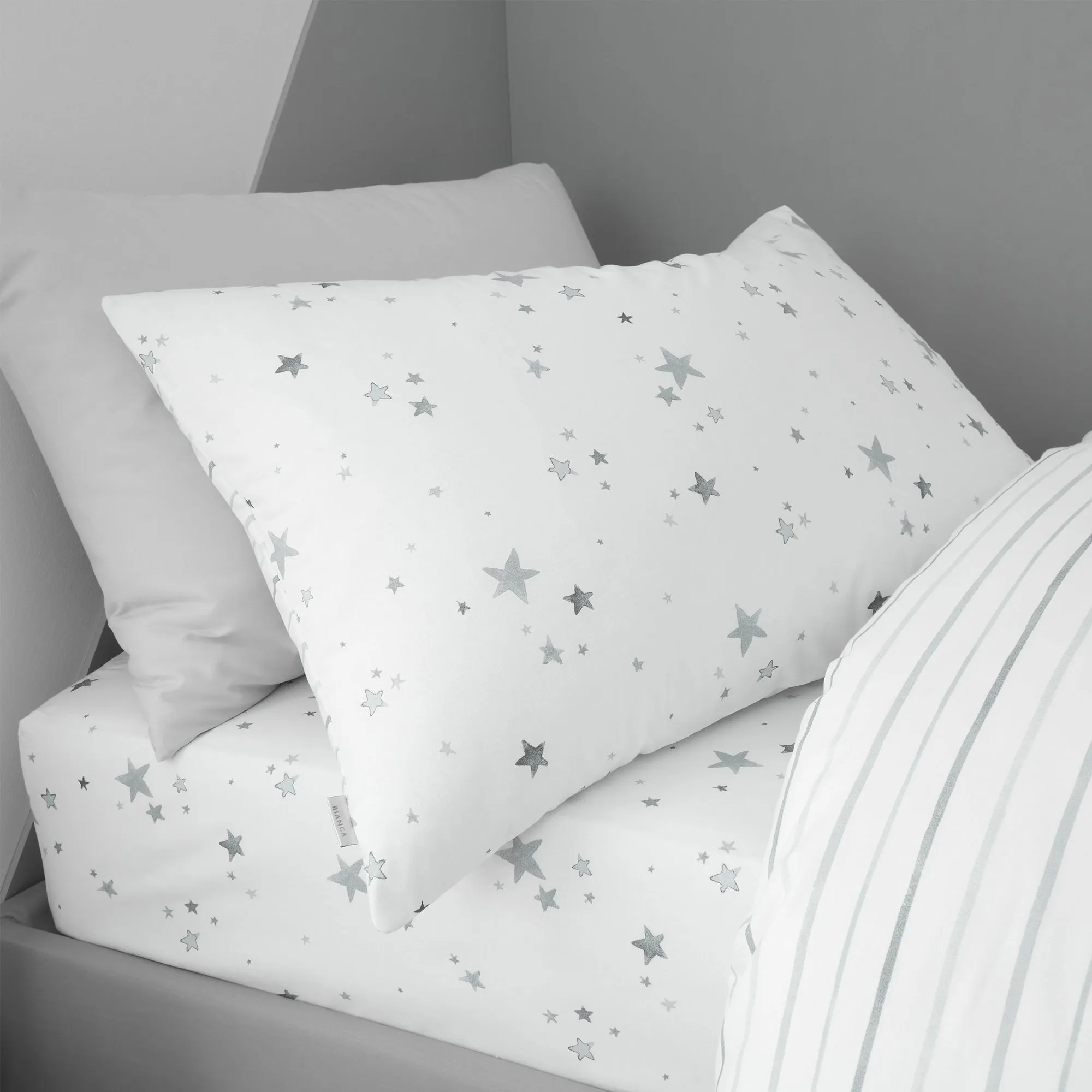 Bianca Grey Stars Kids Cotton Duvet Set