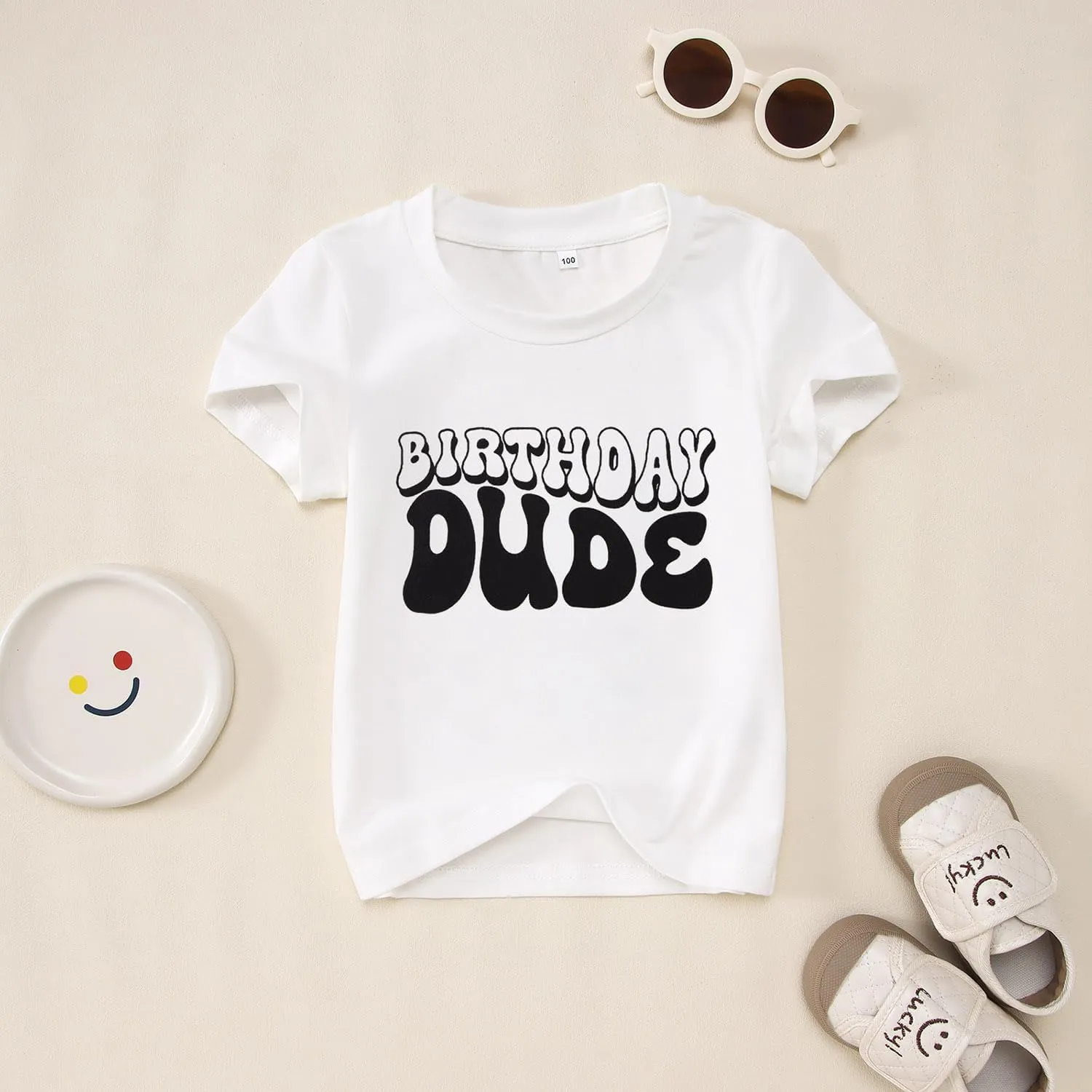 Birthday Dude Shirt Toddler Baby Boy Funny Letter Birthday T-Shirt Kids Summer Short Sleeve Party Gifts Tees Top