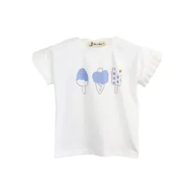 Blue Ruffle Sleeves 3 Ice Cream Tee