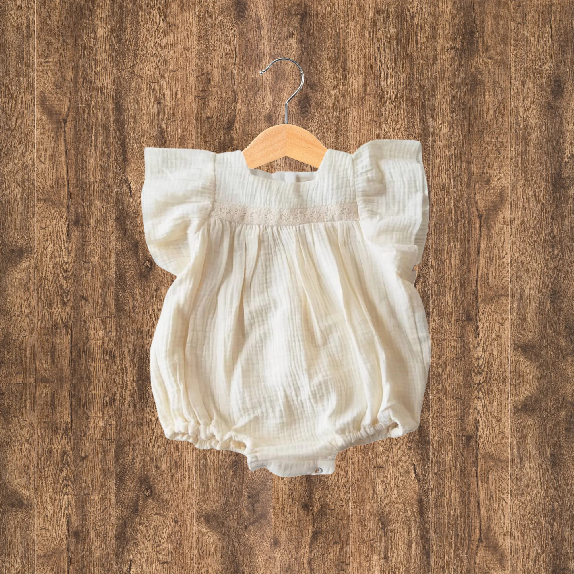 BOHO Gauze Flutter Sleeve Romper