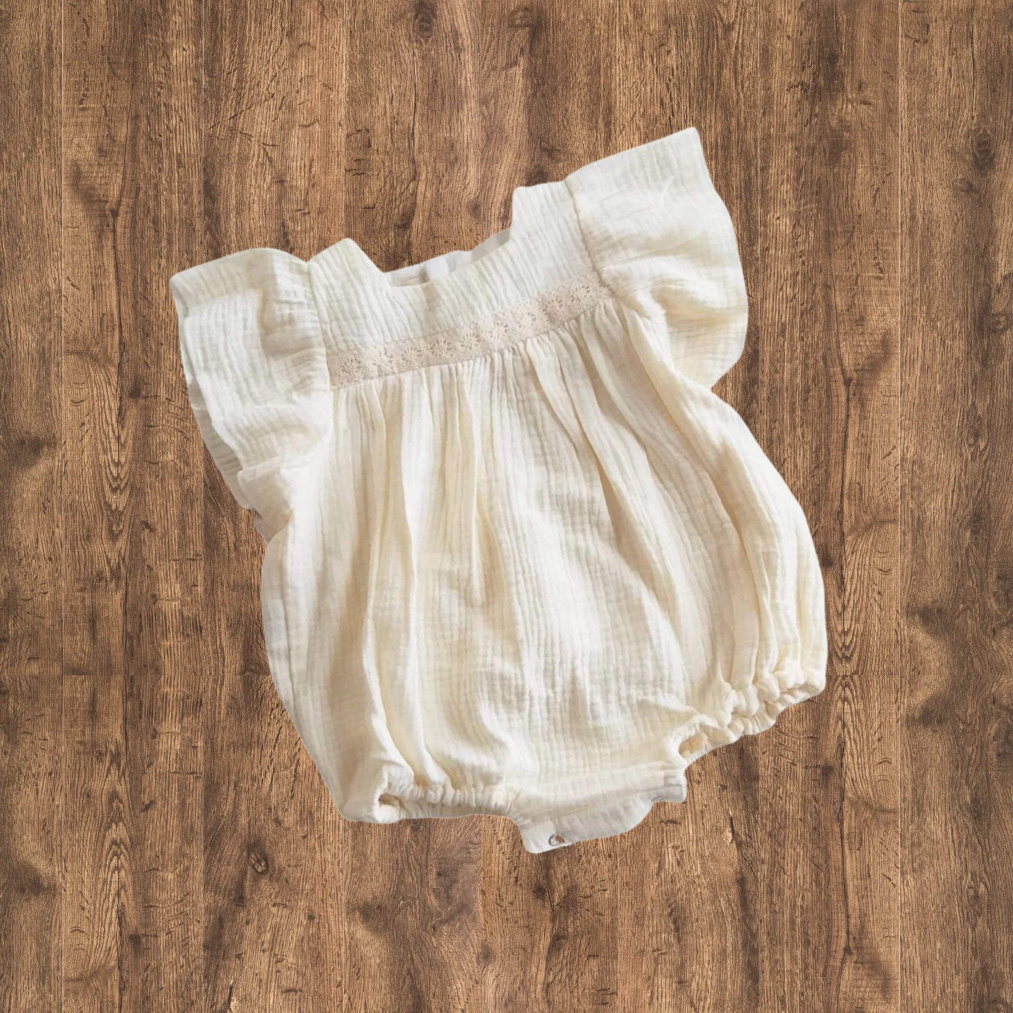BOHO Gauze Flutter Sleeve Romper