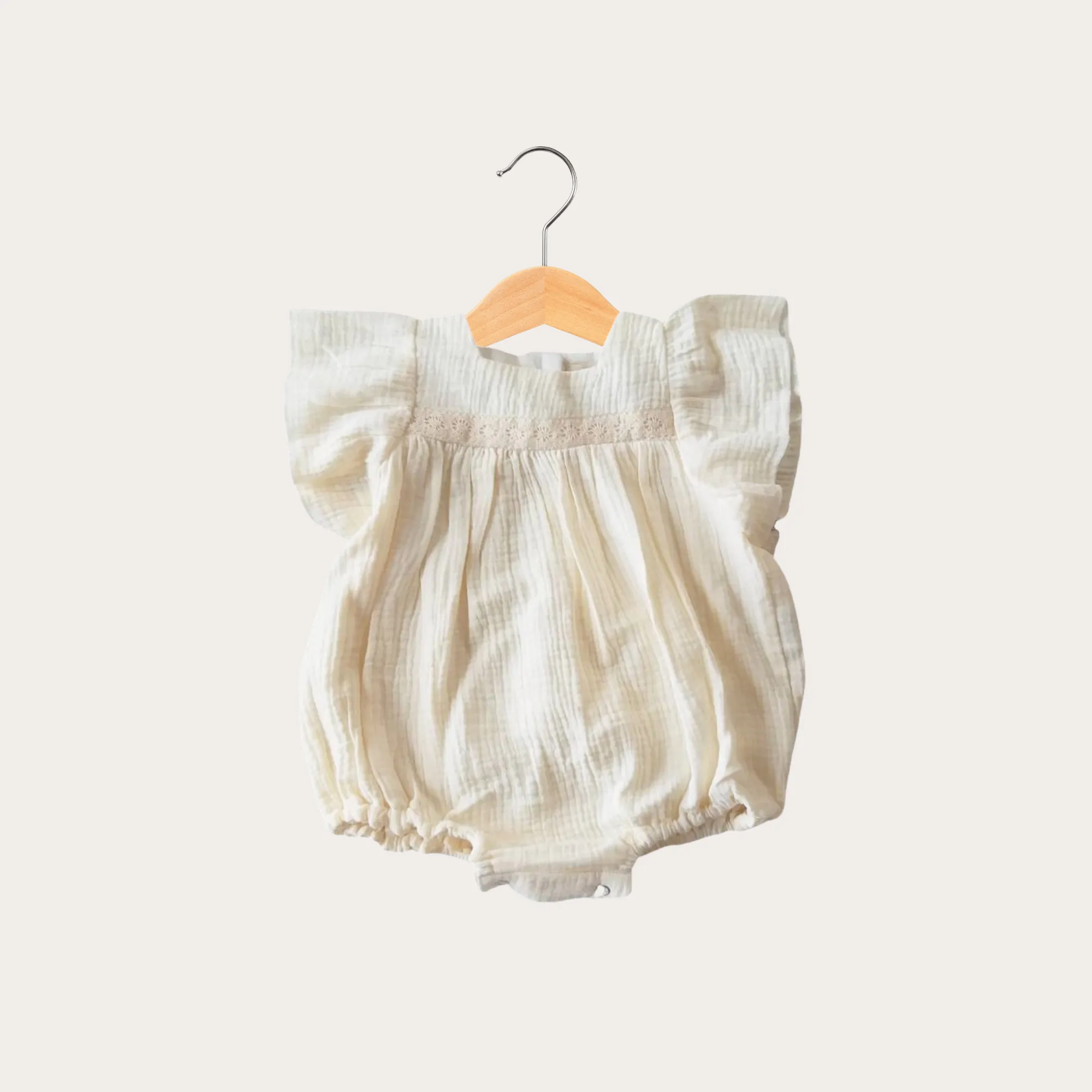 BOHO Gauze Flutter Sleeve Romper