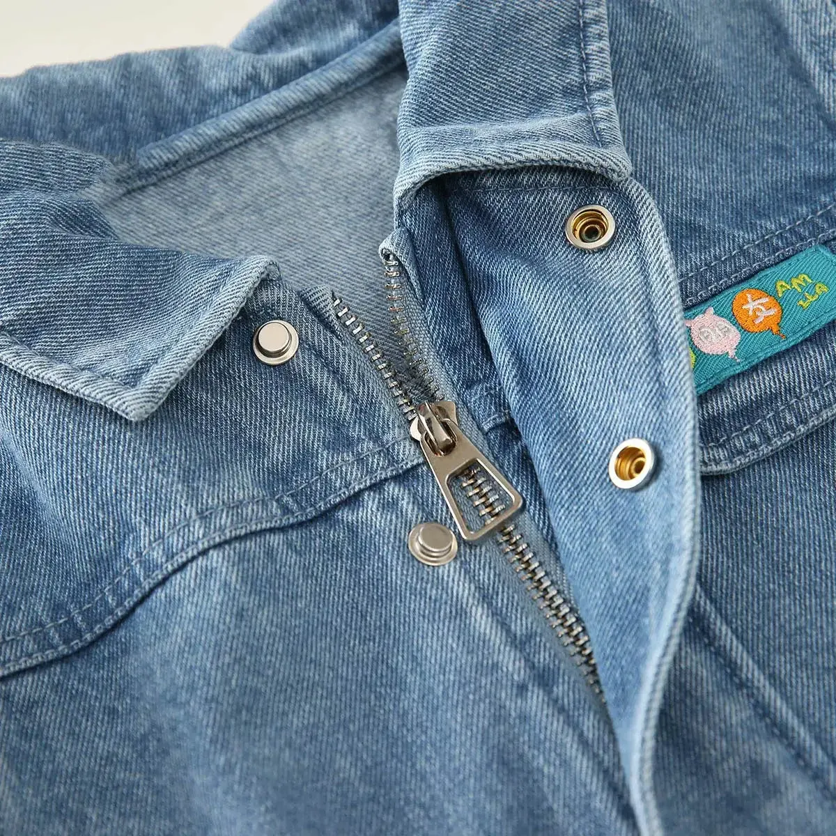 Cartoon Print Denim Jacket