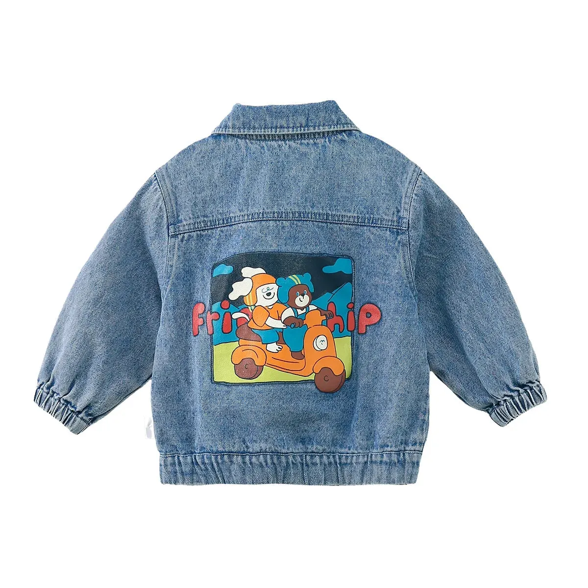 Cartoon Print Denim Jacket