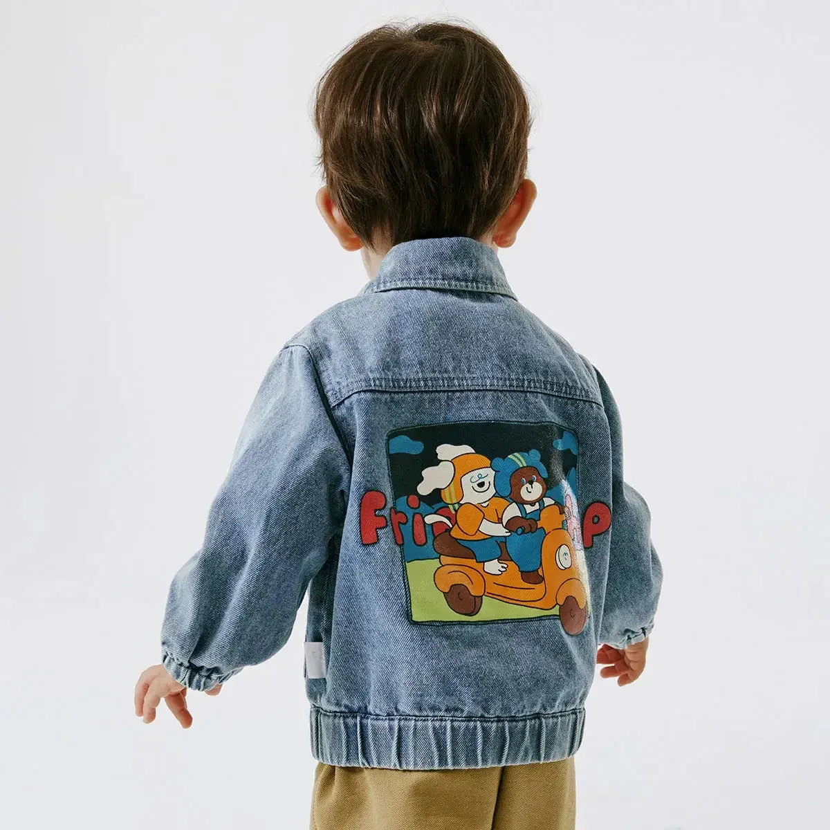 Cartoon Print Denim Jacket