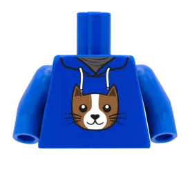 Cat Hoodie - Custom Printed Minifigure Torso