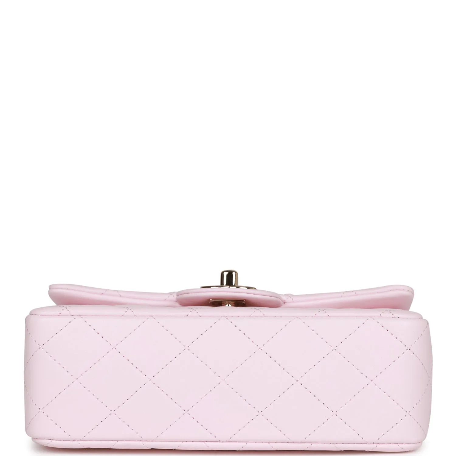 Chanel Mini Rectangular Flap Bag with Top Handle Light Pink Lambskin Light Gold Hardware