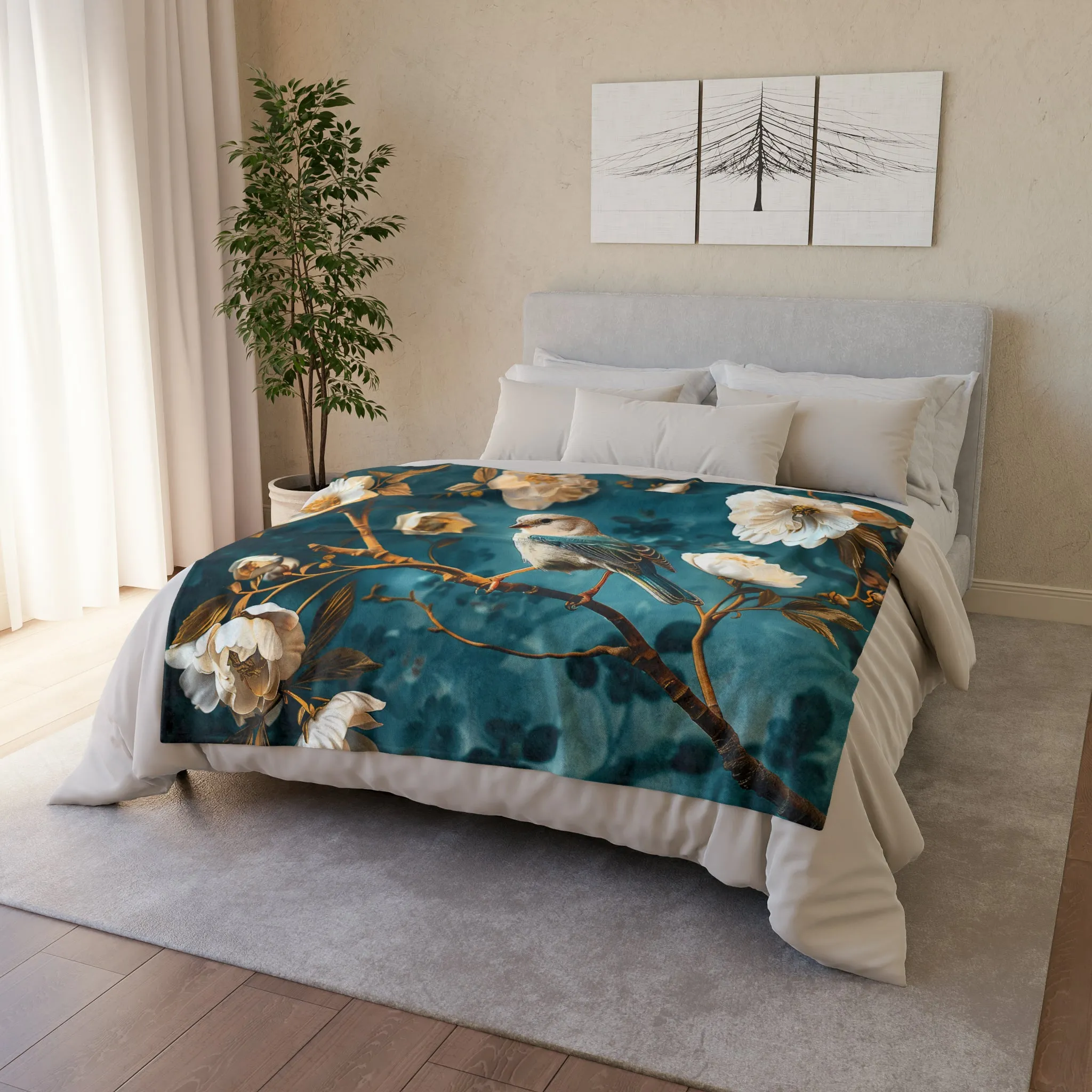 Chinoiserie #3 - Soft Polyester Blanket