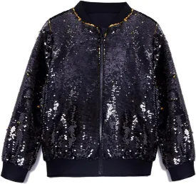 Cilucu Kids Jackets Girls Boys Flip Sequin Zipper Coat Jacket for Toddler Girls Birthday Outerwear Clothes