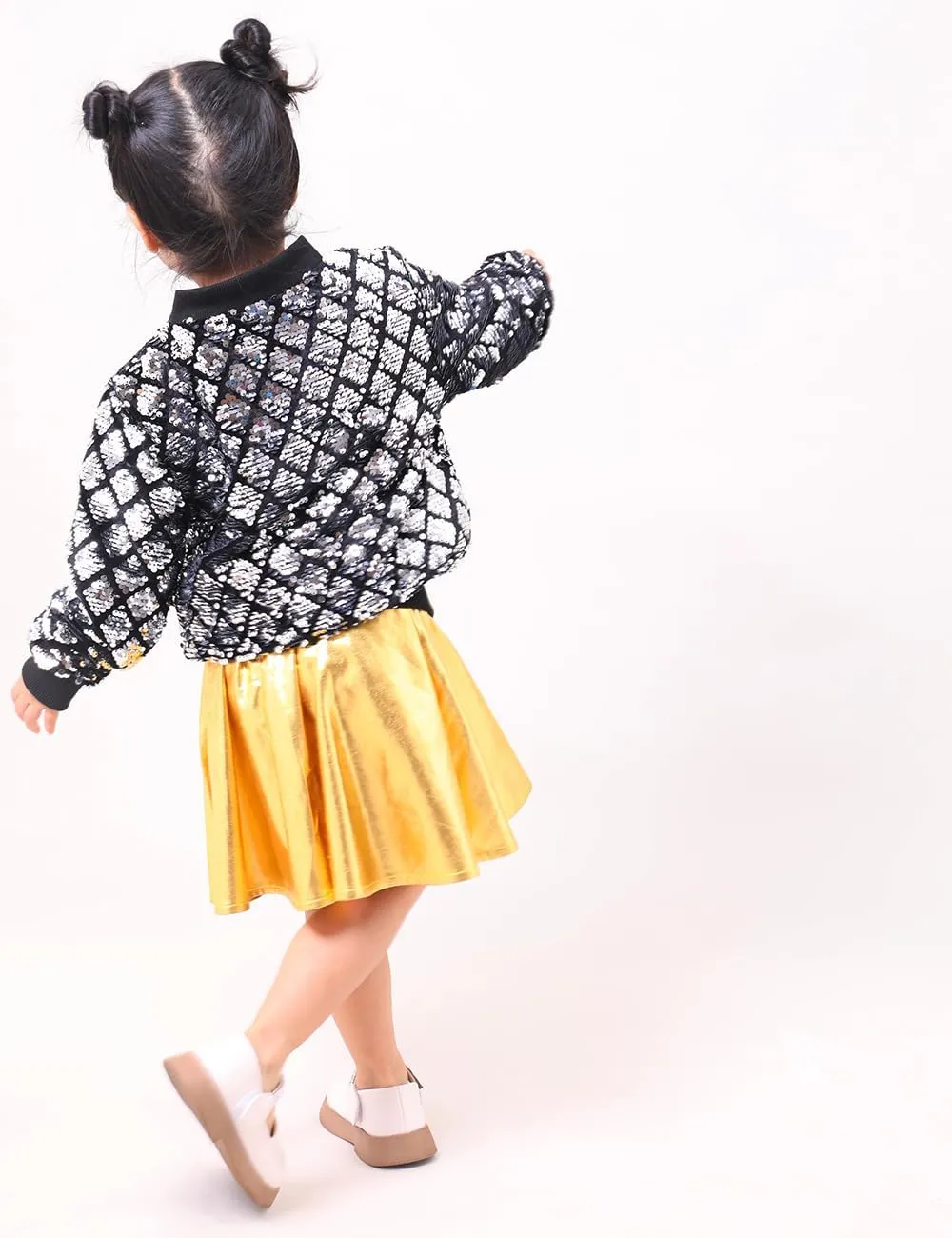 Cilucu Kids Jackets Girls Boys Plaid Sequin Zipper Coat Jacket for Toddler Girls Birthday Outerwear Clothes