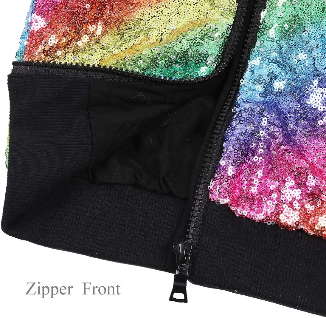 Cilucu Kids Jackets Girls Boys Sequin Zipper Coat Jacket for Toddler Birthday Christmas Clothes