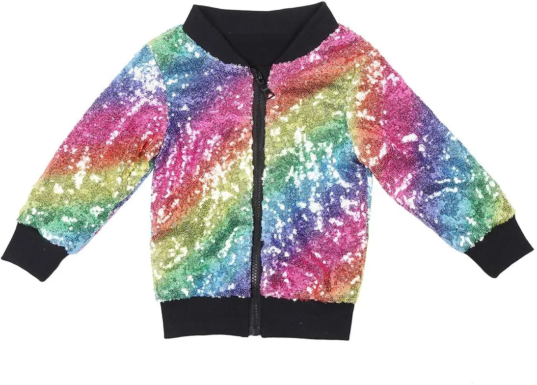 Cilucu Kids Jackets Girls Boys Sequin Zipper Coat Jacket for Toddler Birthday Christmas Clothes