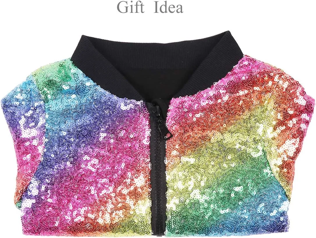 Cilucu Kids Jackets Girls Boys Sequin Zipper Coat Jacket for Toddler Birthday Christmas Clothes