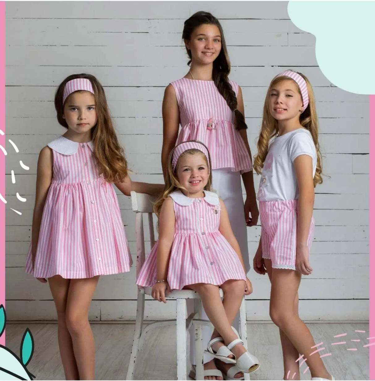 CLEARANCE DEAL - Alhuka Summer - Florencia Pink & White Stripe Shorts & T-Shirt Set