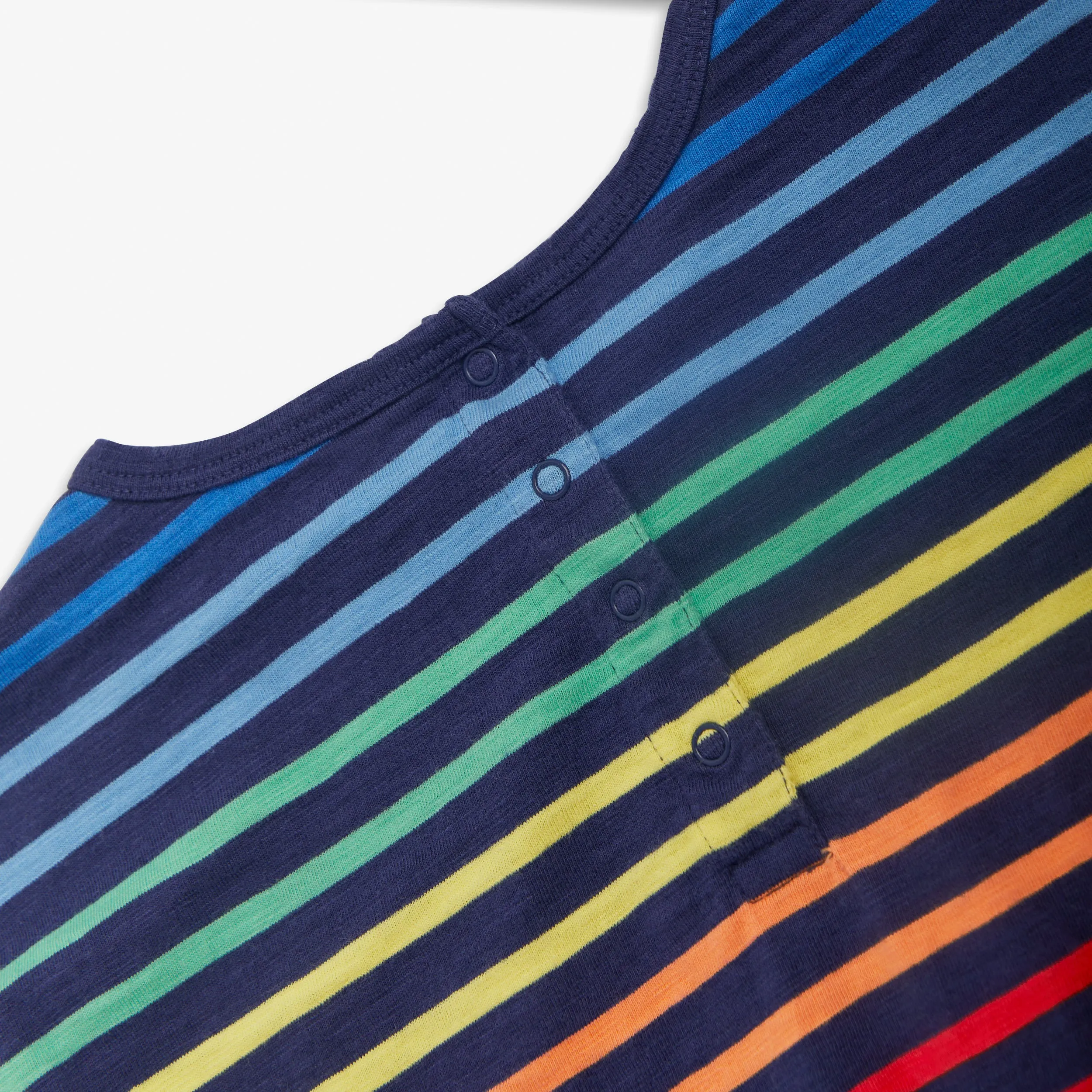 Clearance romper in double rainbow stripe