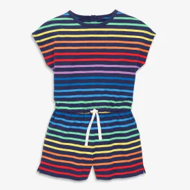 Clearance romper in double rainbow stripe