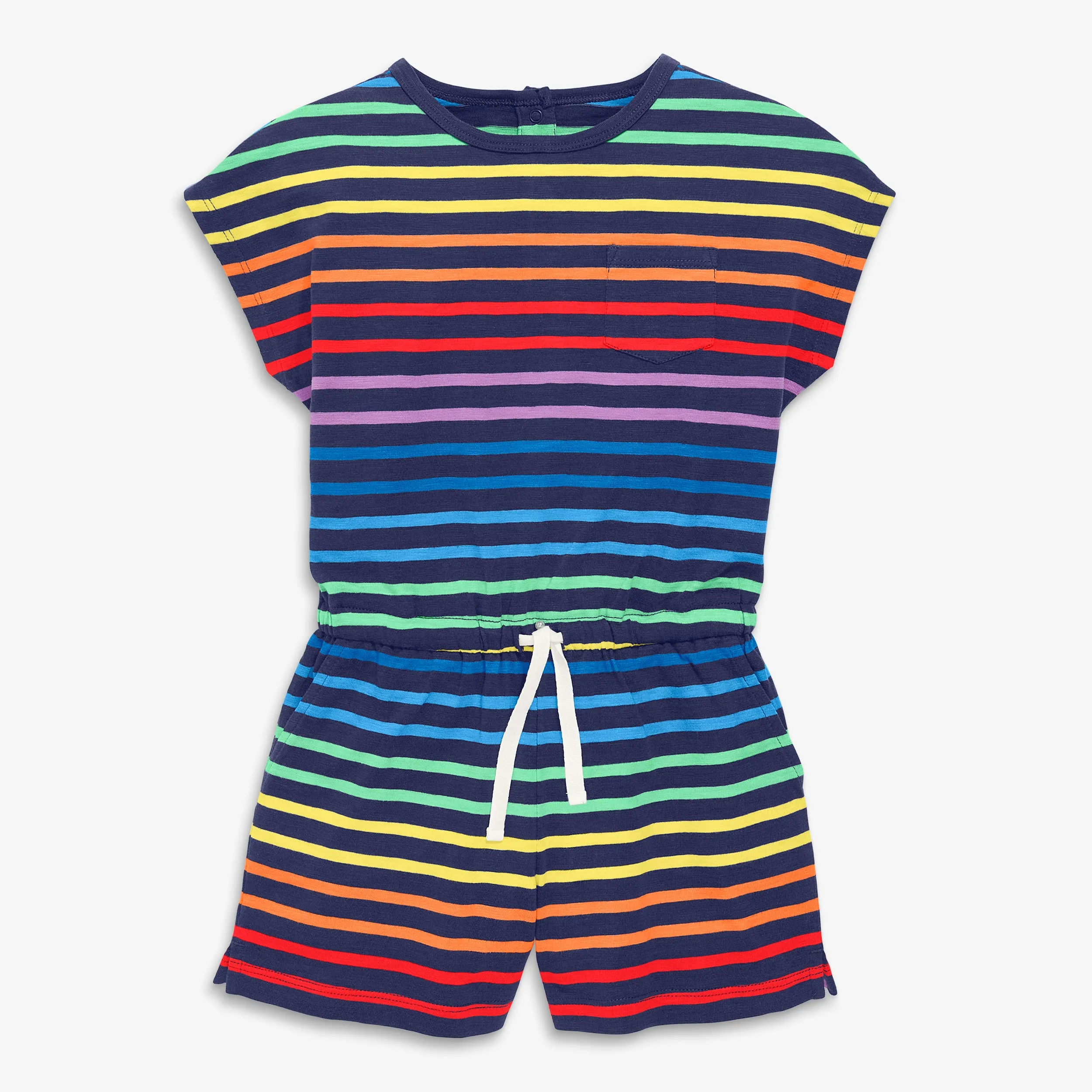 Clearance romper in double rainbow stripe