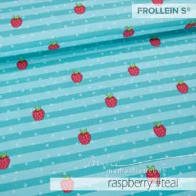 Cotton Jersey - Malina - Raspberry Stripes - Teal