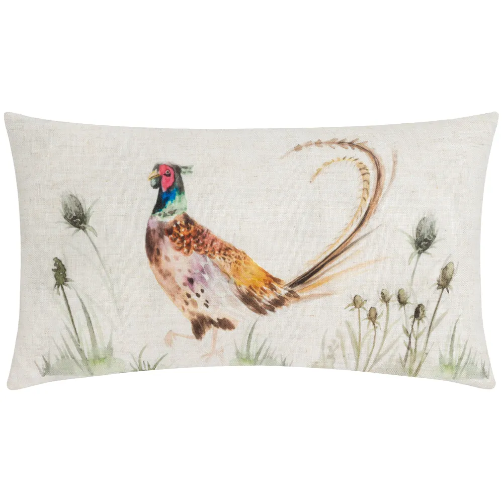 Country Pheasant Cushion Natural