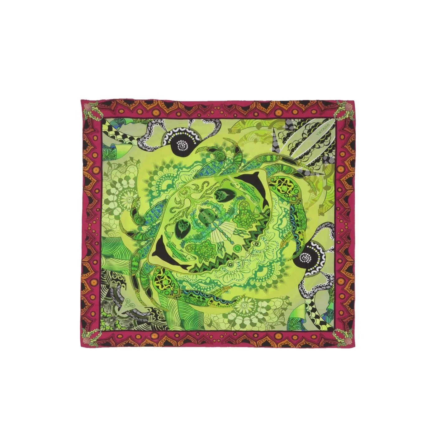 Crab Printed Silk Pocket Square