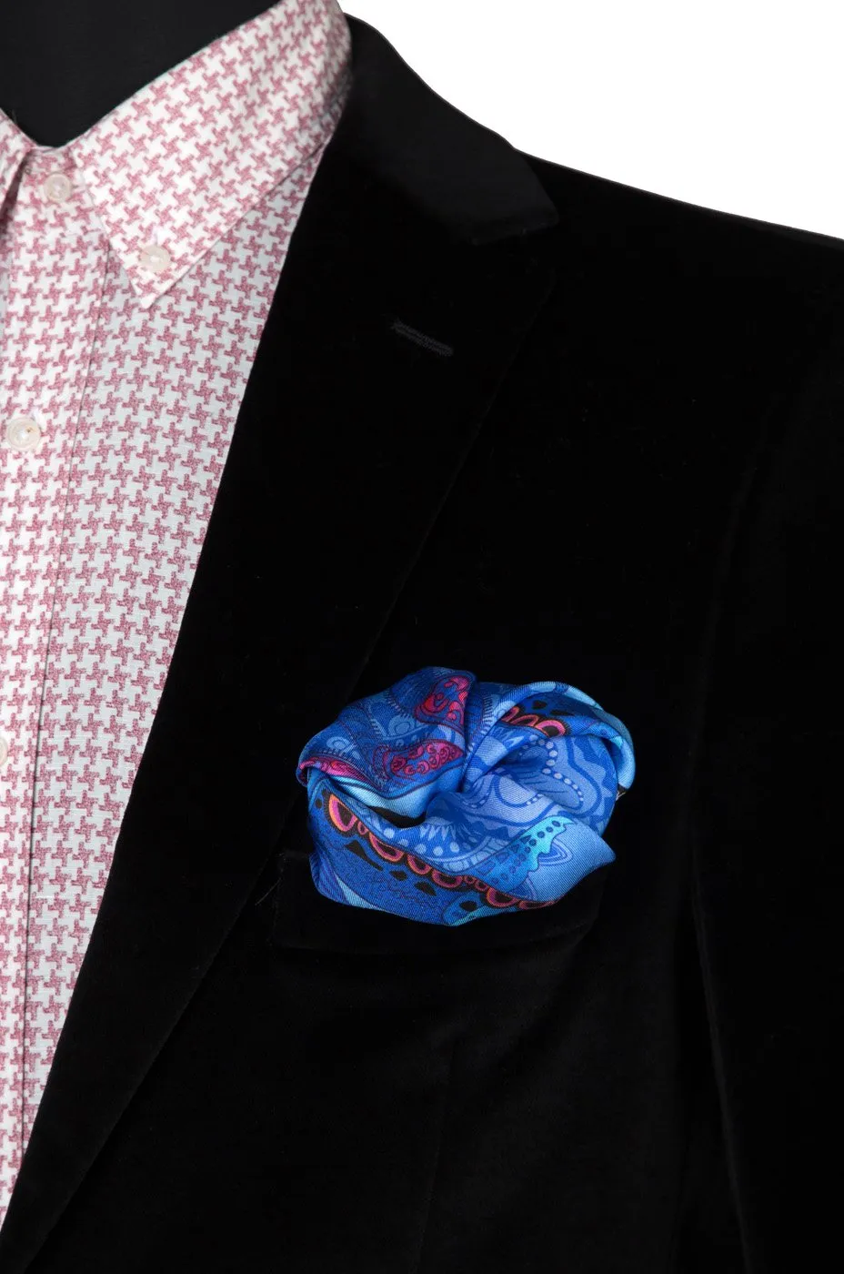 Crab Printed Silk Pocket Square