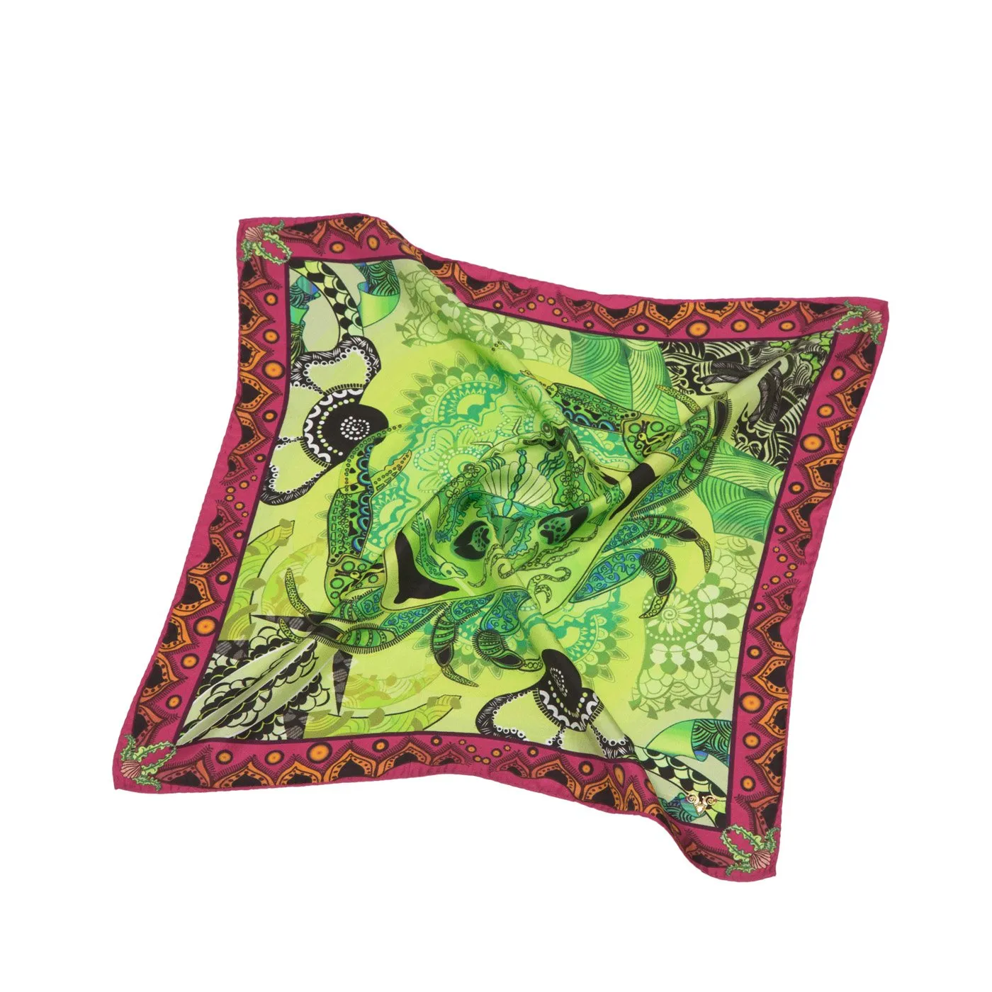 Crab Printed Silk Pocket Square