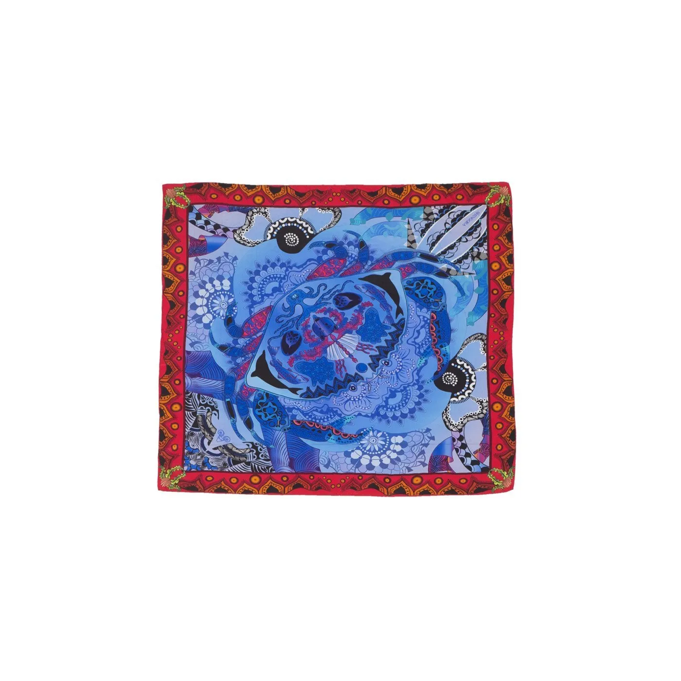 Crab Printed Silk Pocket Square