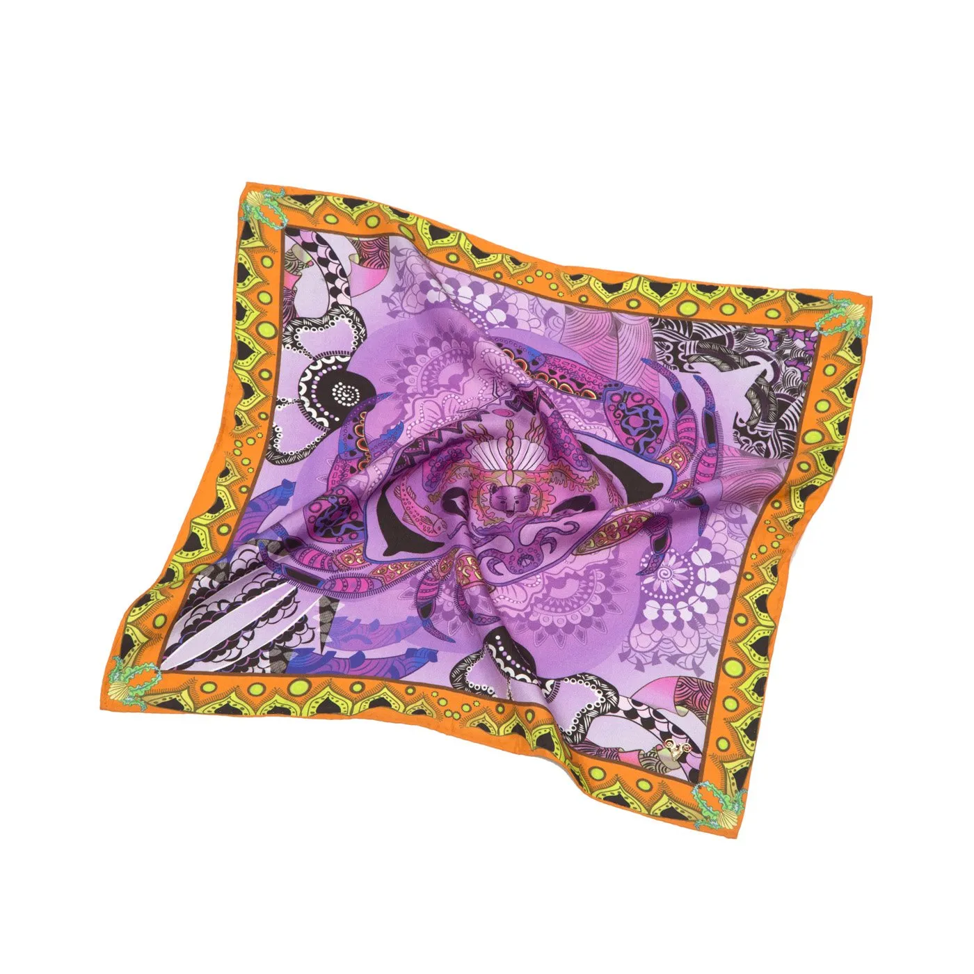 Crab Printed Silk Pocket Square