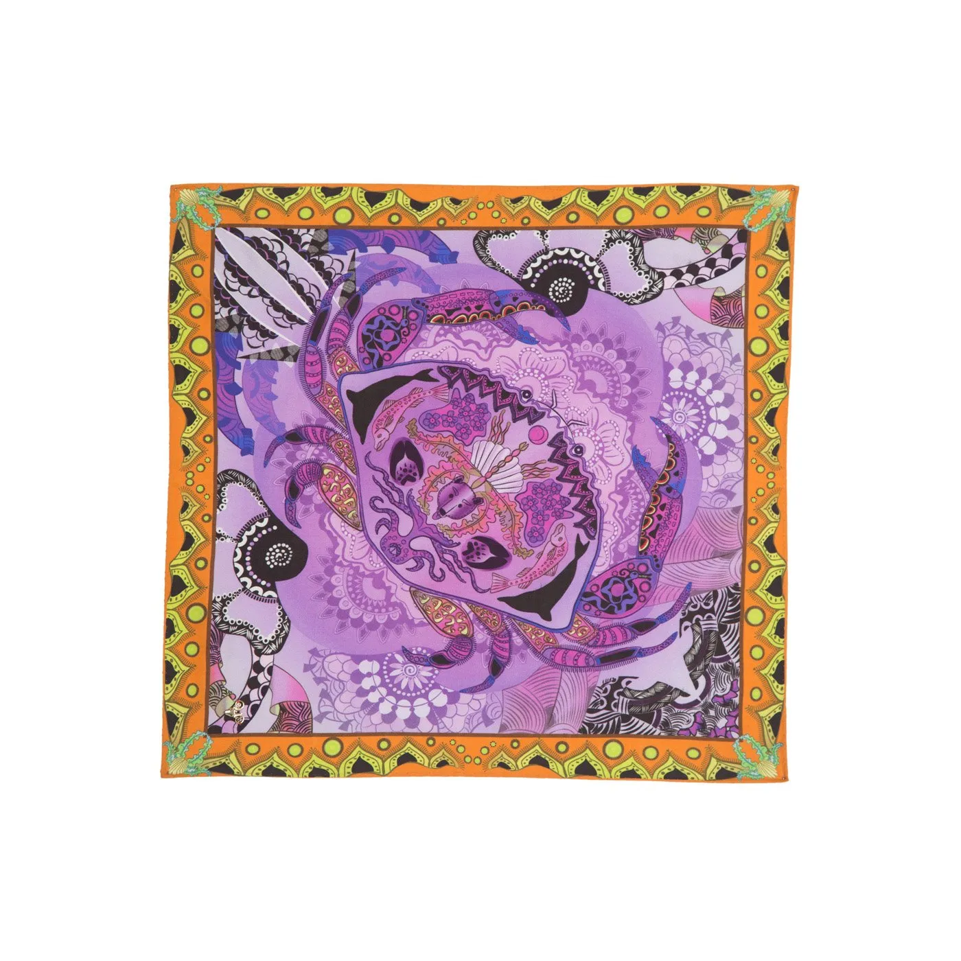 Crab Silk Square Scarf